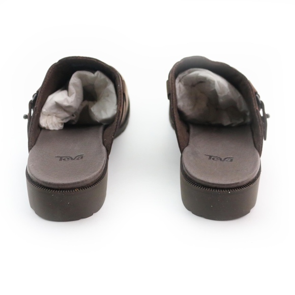 NWT Teva Authentic Delavina Mule Size 8 Brown Leather Clog - Picture 5 of 7